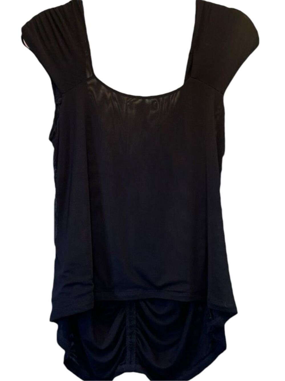 Torrid Festi Black Mesh Stretch Ruched Top Flare Pants Matching Set Plus Size 2 - Picture 11 of 12